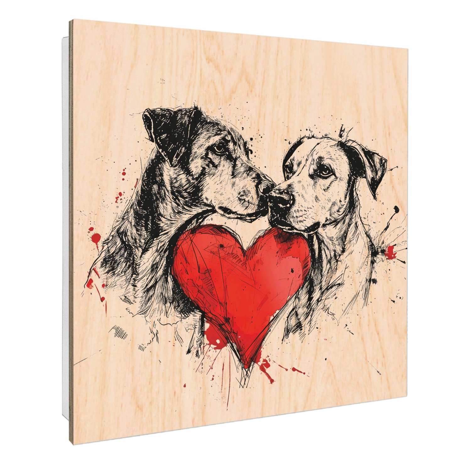 Banjado Schlüsselkasten mit Holzfront 30x30cm Weiß Scharnier Links 50 Haken günstig online kaufen