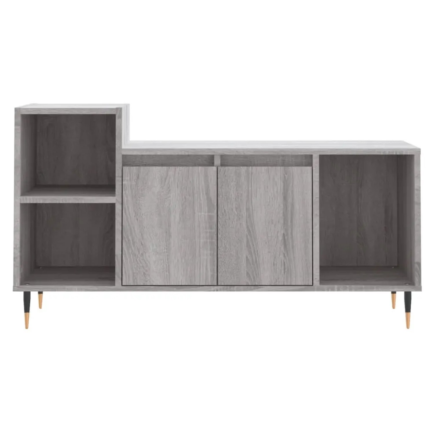VidaXL TV-Schrank Grau Sonoma, 100x35x55 cm, Holzwerkstoff mit Fächern und Türen.