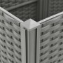 Detailansicht: Hellgraues vidaXL Hochbeet aus Polypropylen mit Rattan-Optik.