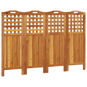 4-teiliger VidaXL Paravent aus Akazienholz, 162x115cm, für Wanddekoration und Raumteilung.