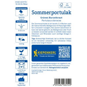 Kiepenkerl Sommerportulak Samenpackung, Gemüsesamen für sonnige Standorte.