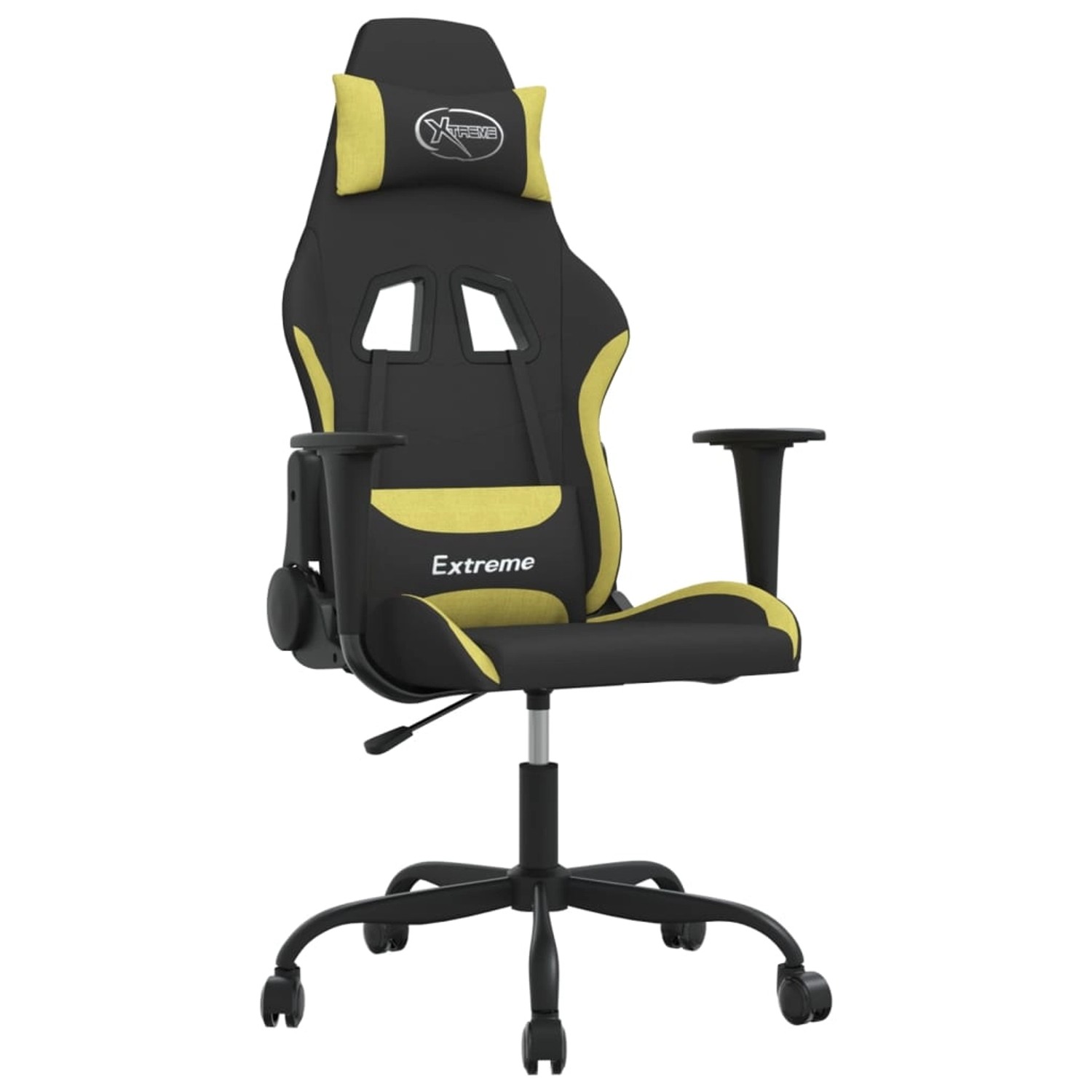 vidaXL Gaming-Stuhl mit Massagefunktion Schwarz und Hellgrau Stoff Modell 4