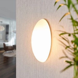 Moderne, weiße Lucande Wandleuchte Jemima aus Glas, 1-flammig.