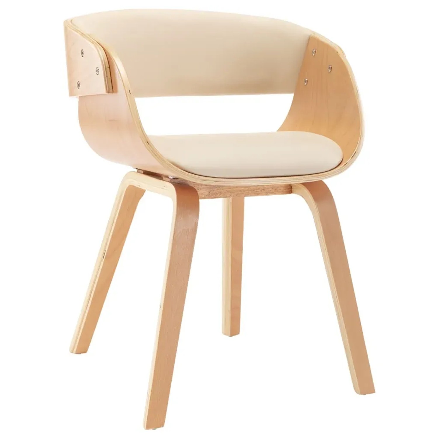 vidaXL Esszimmerstuhl Creme Bugholz und Kunstleder 283112