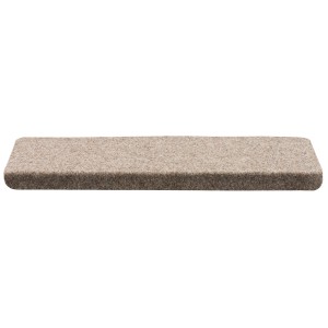 Beige-braune Nadelfilz Stufenmatte Bent, 24x65cm, 15er Set für Treppen.