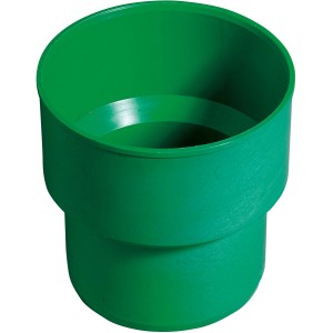 Maigrüner KG-Rohr-Anschluss DN 110 für Gussrohr, ohne Dichtung.