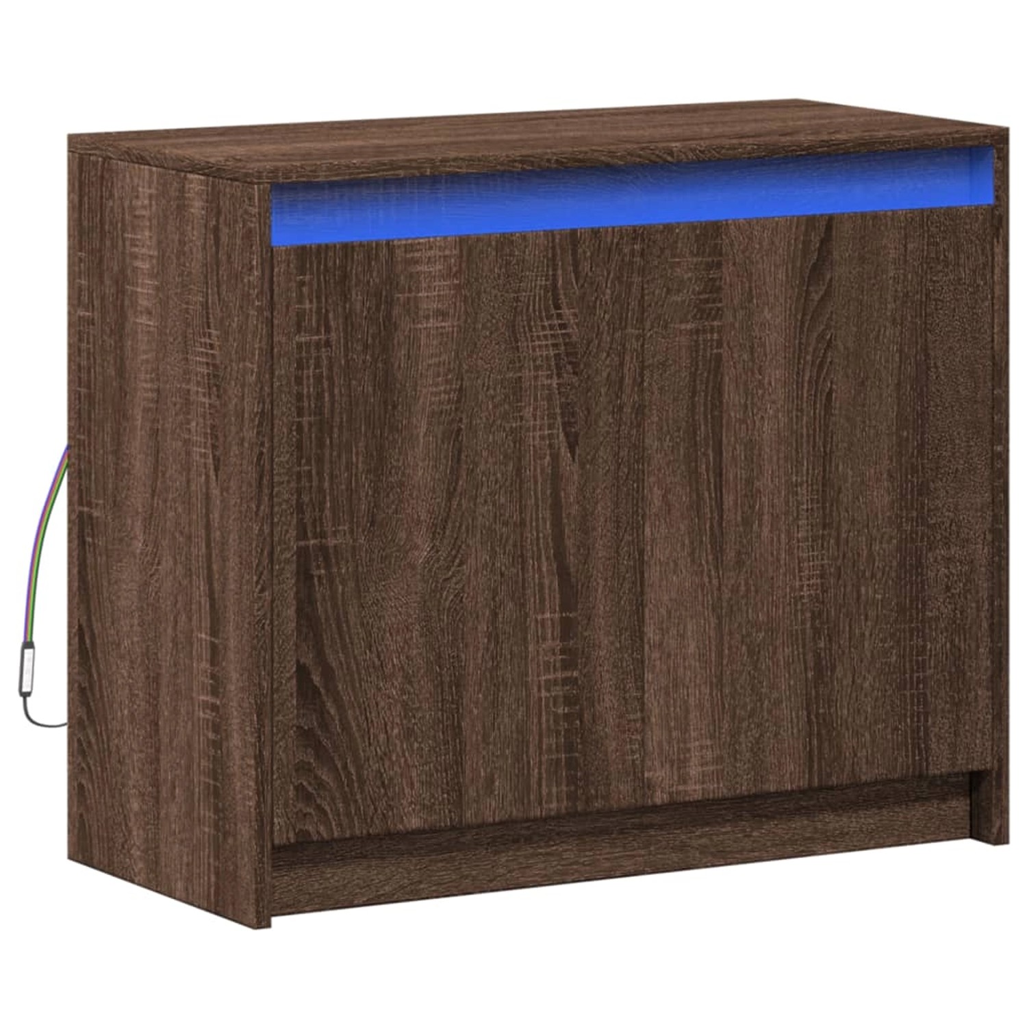 vidaXL LED-Sideboard Braun Eichen-Optik 72x34x61 cm Holzwerkstoff 852179