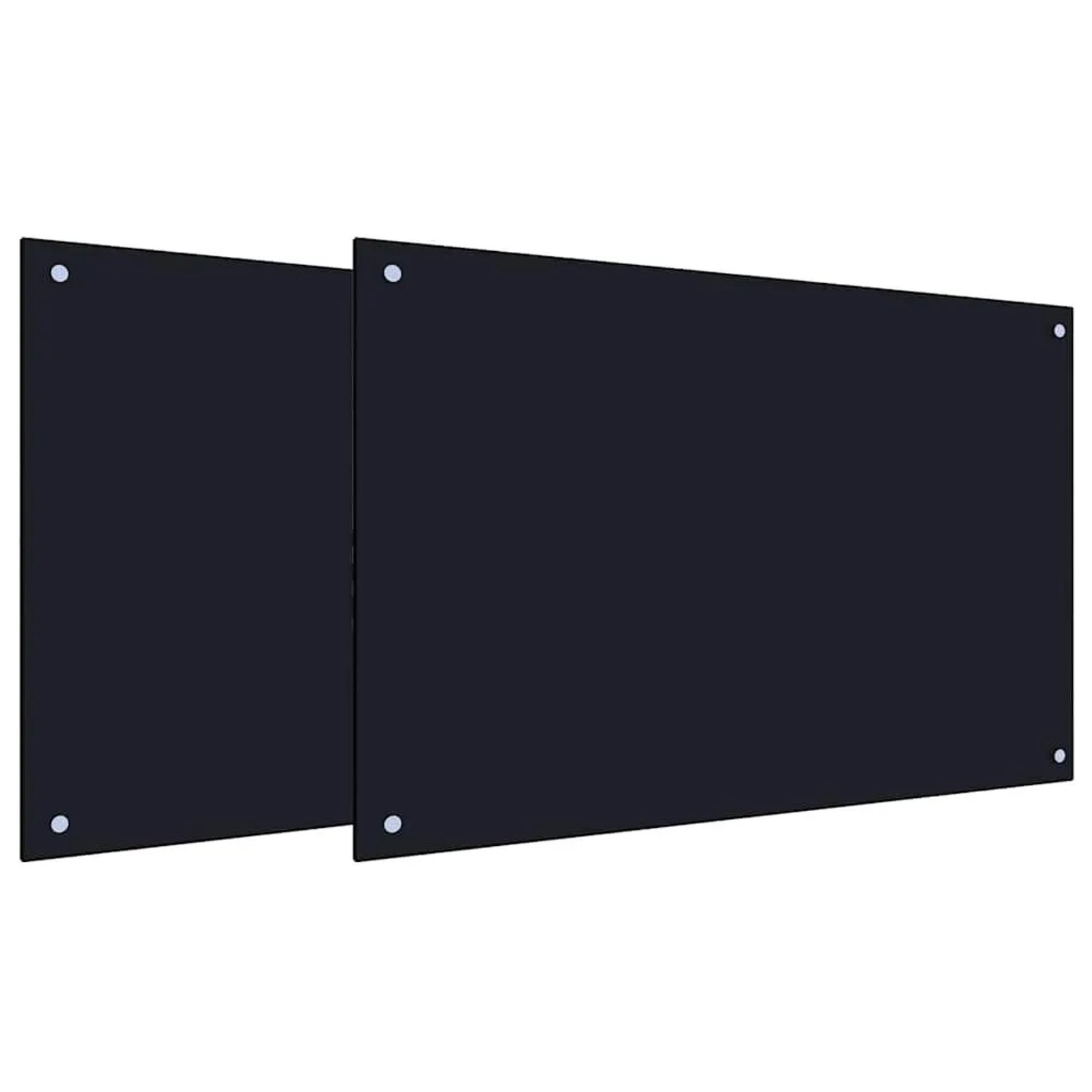 vidaXL Küchenrückwand 2 pcs Schwarz 90 x 60 cm Gehärtetes Glas 3415439