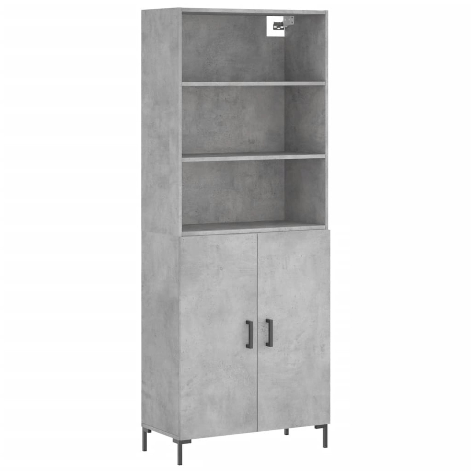 vidaXL Highboard Betongrau 69,5x34x180 cm Holzwerkstoff 3189257 günstig online kaufen
