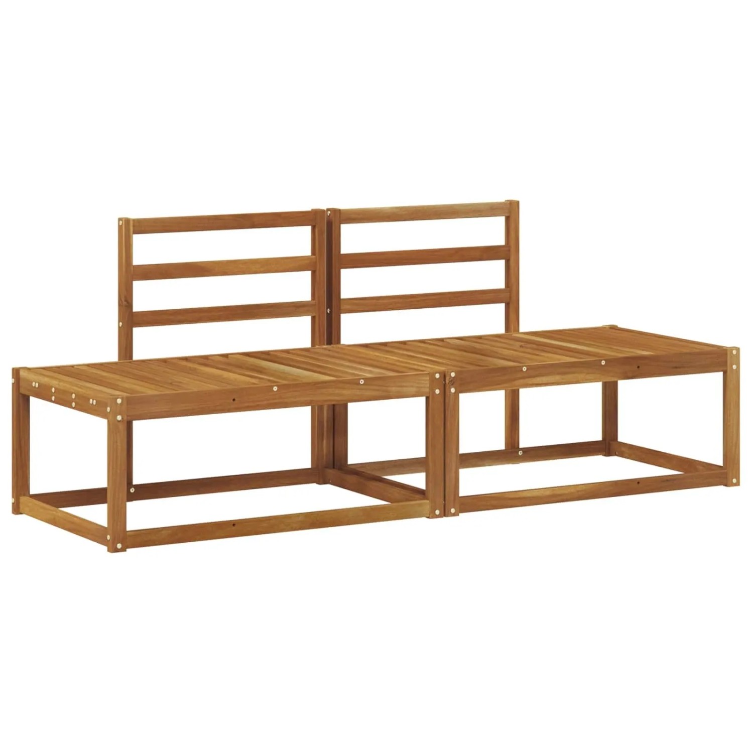 vidaXL Outdoor End Sofa 2 Stück Natur 182,5 x 63 x 73 cm 900478