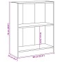VidaXL Bücherregal in Braun Eichen-Optik, 60x24x74,5 cm, Holzwerkstoff. Wandregal mit 2 Fächern.