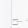 Weißer Optifit Hochschrank Salo214, 60 cm breit, mit zwei Türen und Griffen. Ideal zur Wäschesortierung.