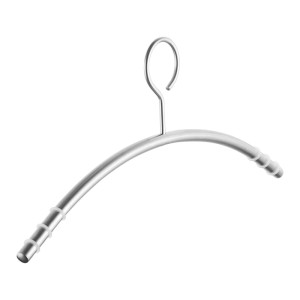 SOTECH Design Kleiderbügel mit Antirutsch Ringen Edelstahl Gebürstet Ø12 mm x 433 mm Rundrohr mit Öse