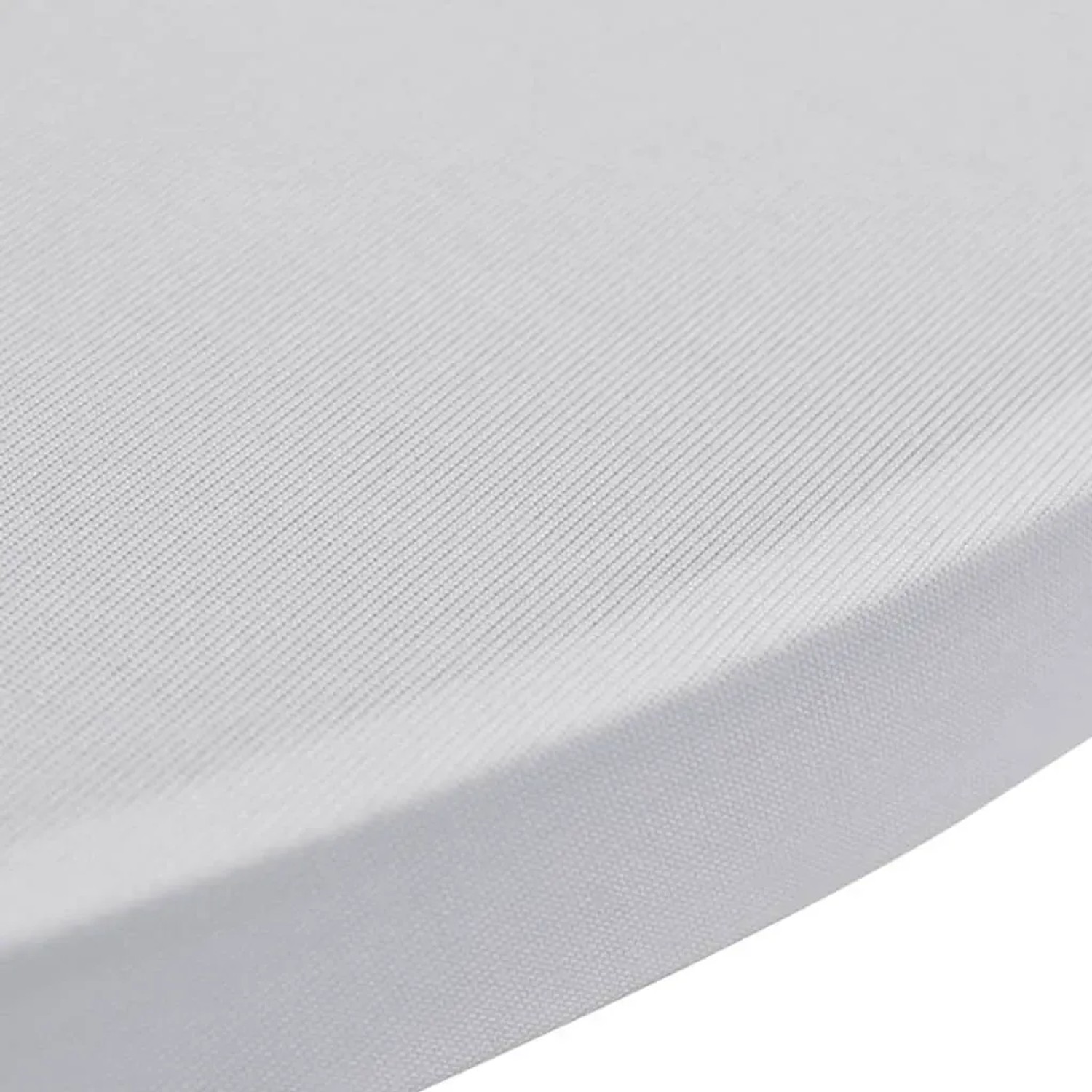Detailaufnahme: Weiße Stretchhusse für Stehtisch, Ø80 cm, Wohntextil.