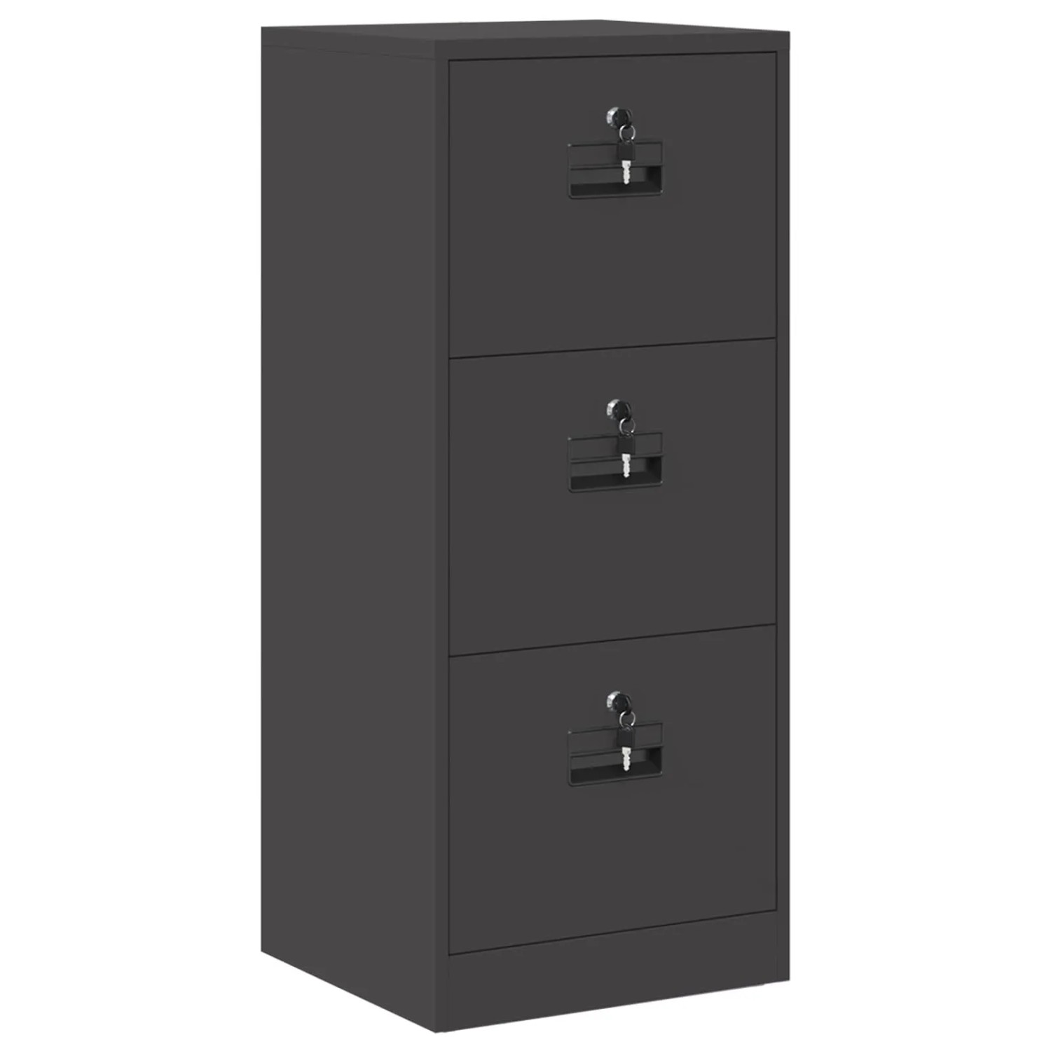 vidaXL Aktenschrank Schwarz 44 x 50 x 106,5 cm Kaltgewalzter Stahl 891616