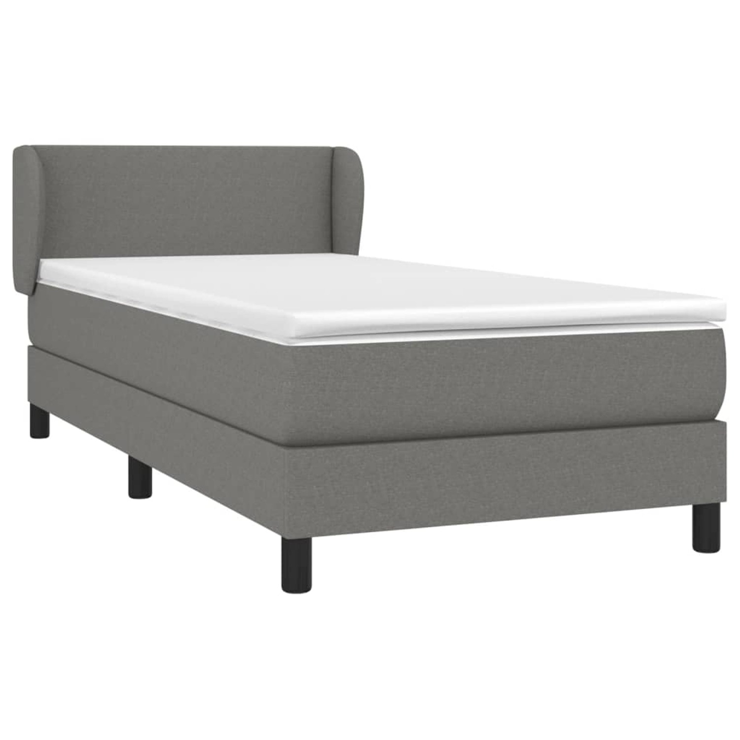 Boxspringbett dunkelgrau 80x200 cm mit Matratze und Kopfteil