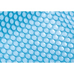 Nahaufnahme der blauen Intex Solarabdeckplane für Pools Ø 366 cm mit Luftpolster.