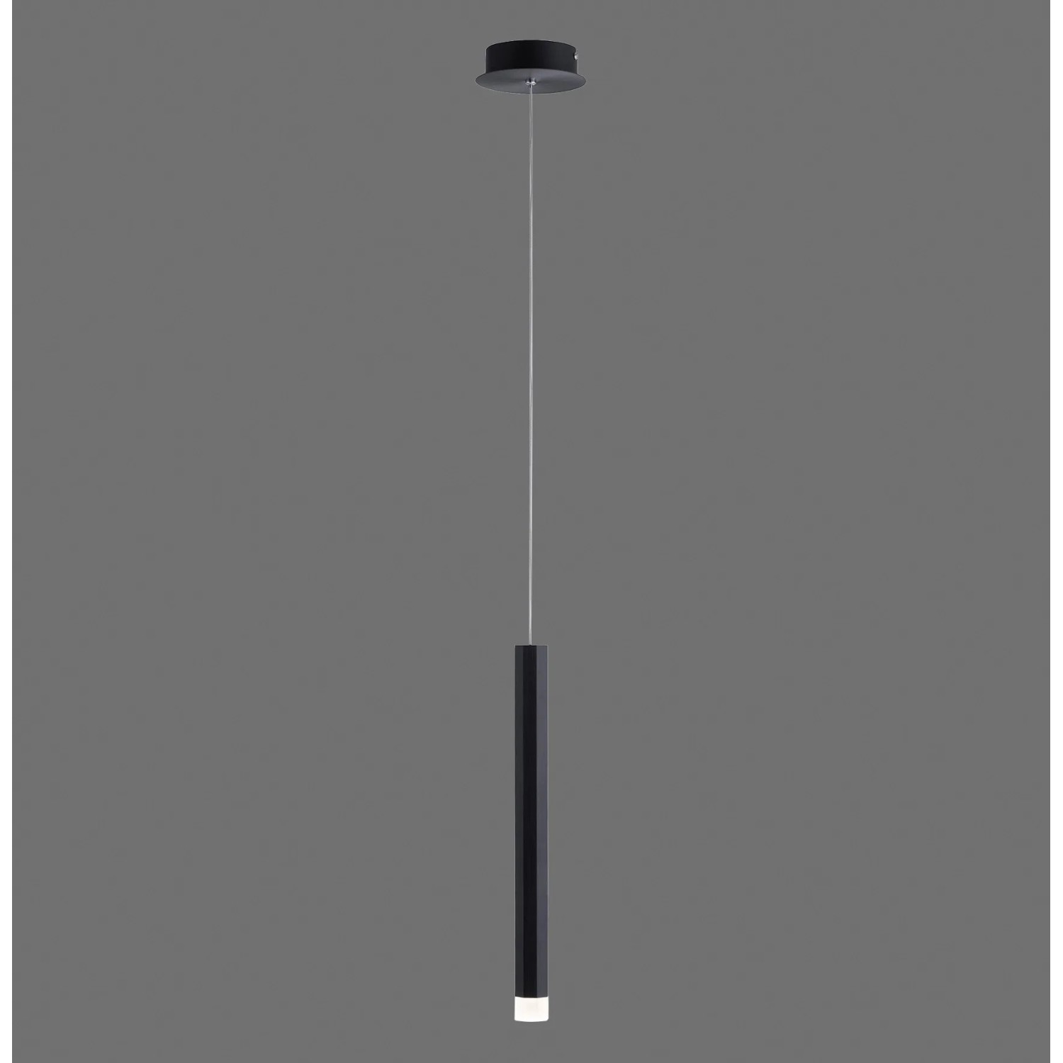 Schwarze LED-Pendelleuchte Bruno, 1-flammig, schlankes Design, 15x120 cm.