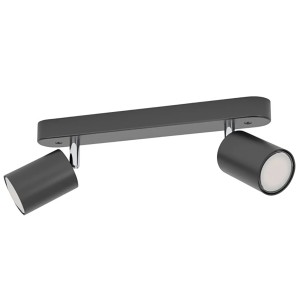 Eglo Reciso-E Spot, 2-flammig, schwarz, für flexible Lichtausrichtung im Raum.