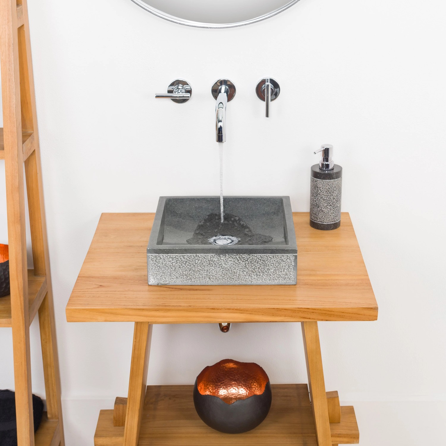Wohnfreuden Andesit Steinwaschbecken Mini Perahu 30 cm_2