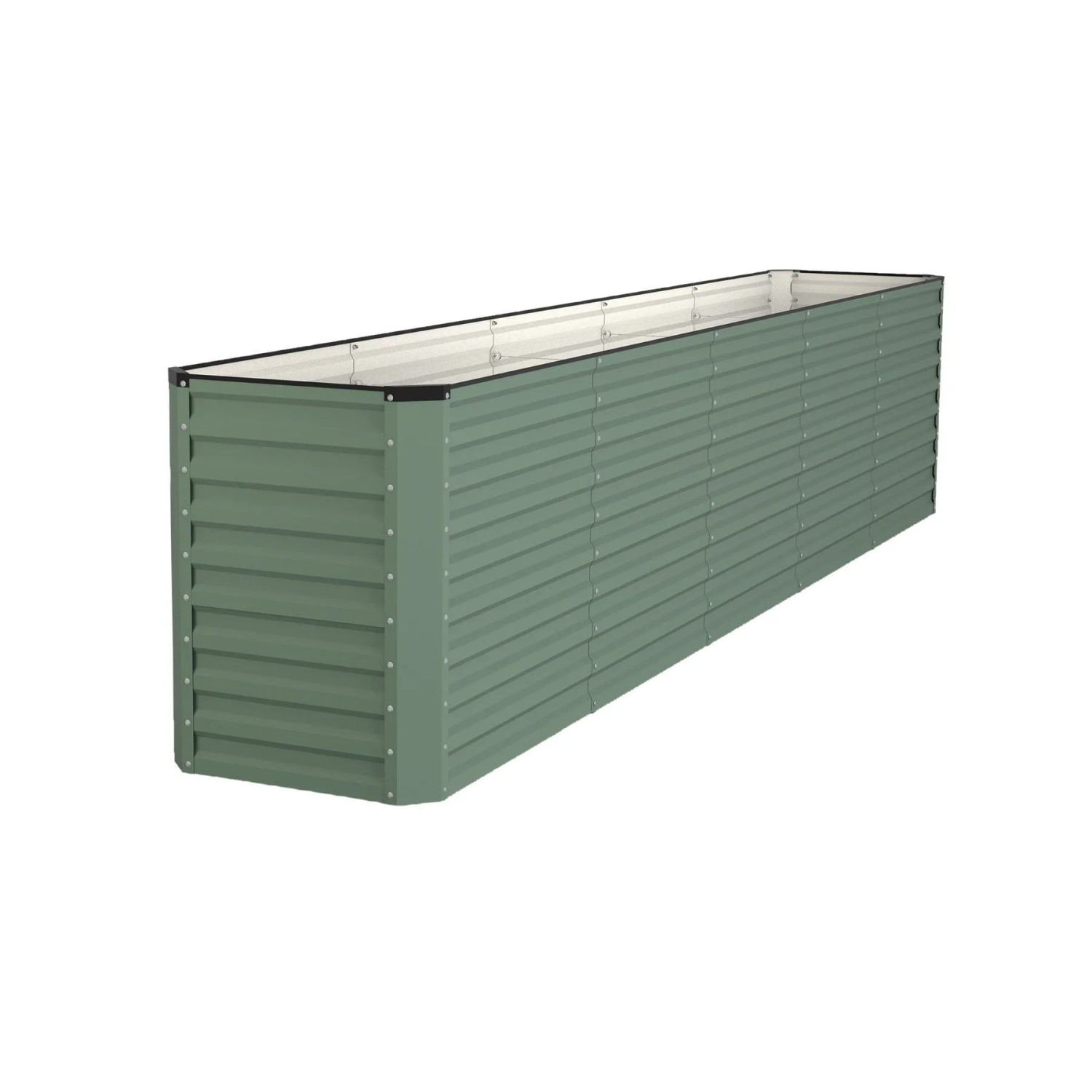 VidaAtHome.de RIVARO Select Hochbeet 70 x 425 x 90 cm Waldgrün mit Silber