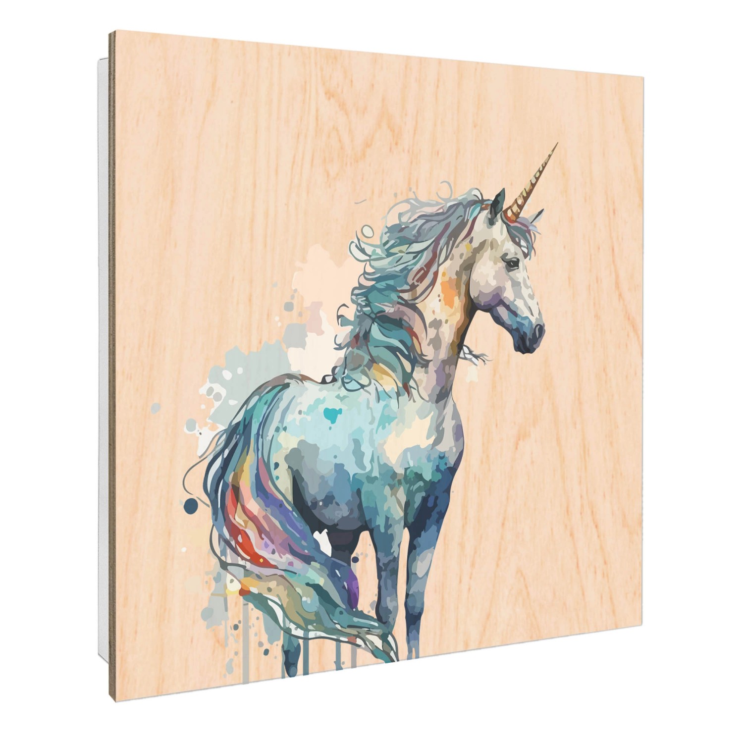 Banjado Schlüsselkasten mit Holzfront 30x30cm Weiß Scharnier Links 50 Haken günstig online kaufen