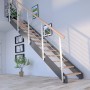 Moderne Treppe Kos mit 10 Buchenholzstufen und anthrazitfarbenem Design-Geländer.