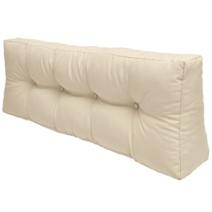 Beautissu ECO Elements Palettenkissen Rücken, 120x40cm, Natur, mit Zierknöpfen.