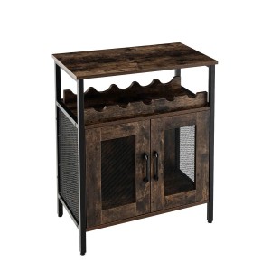 Costway Weinschrank Holz Dunkelbraun 60 x 34 x 79 cm Abnehmbar