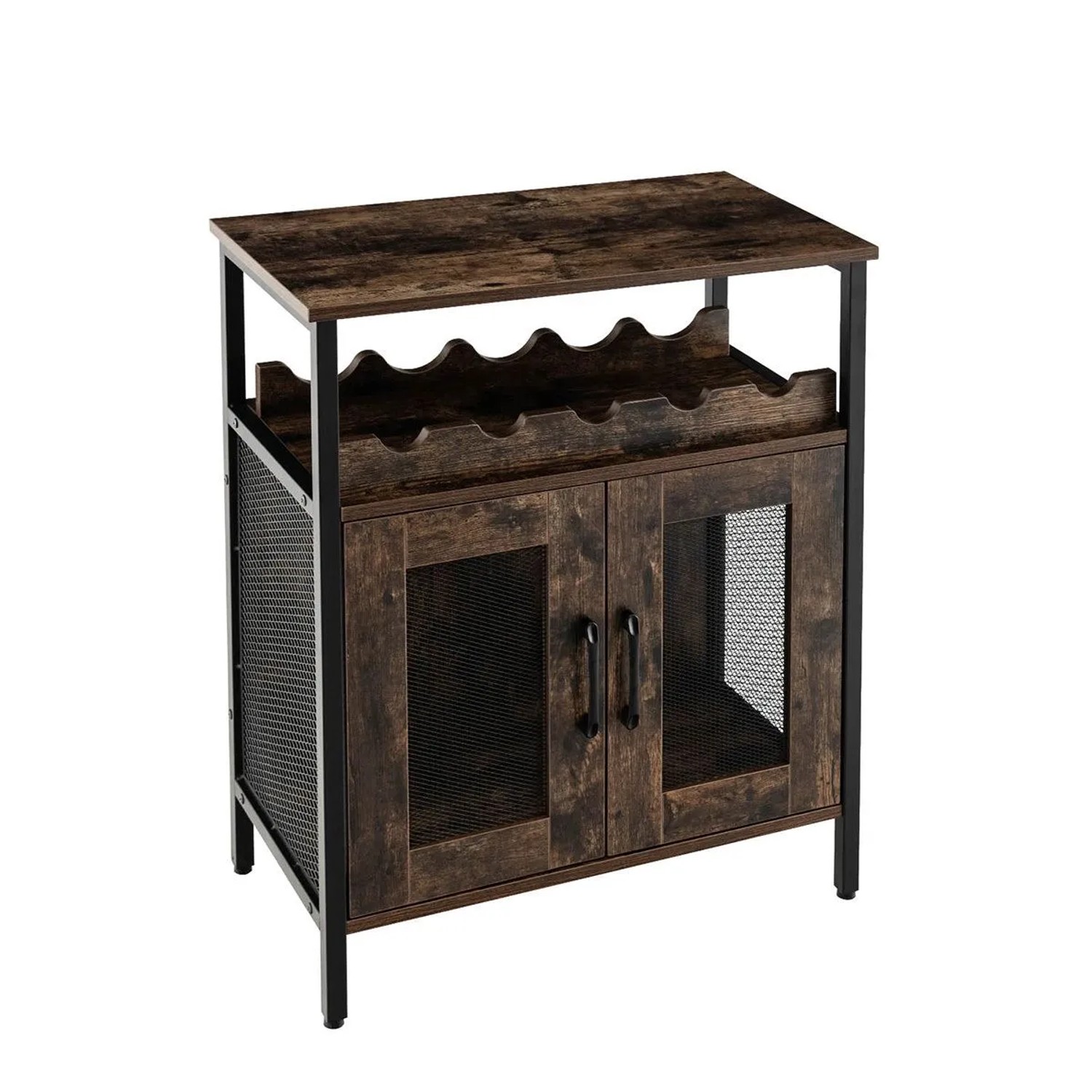 Costway Weinschrank Holz Dunkelbraun 60 x 34 x 79 cm Abnehmbar günstig online kaufen