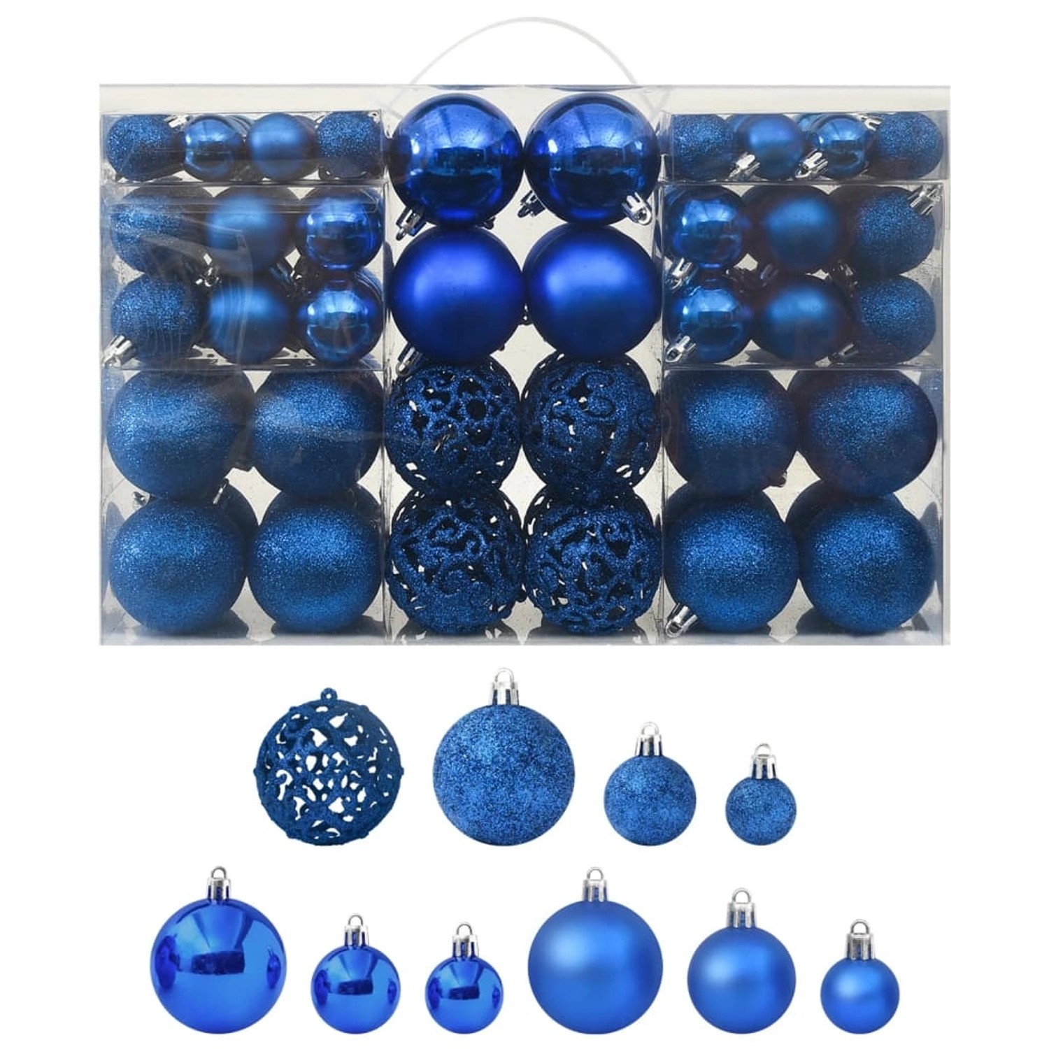 furnicato 100-tlg. Weihnachtskugel-Set Blau