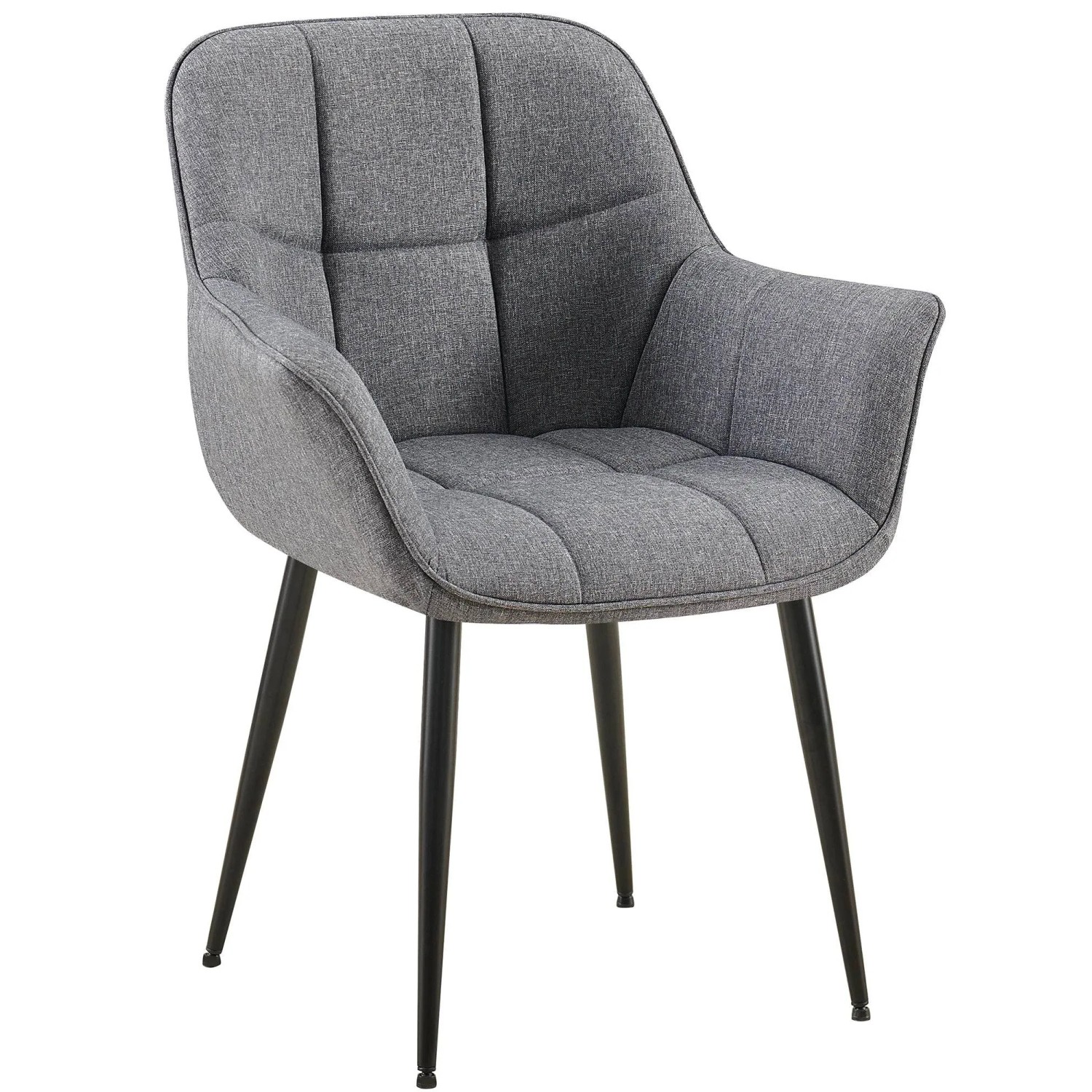 DELUKE Esszimmerstuhl GUNIM Stoff Dunkelgrau 65x58x85cm Essstühle Esszimmerstühle Küchenstühle Wohnzimmerstühle