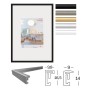 Walther Design Bilderrahmen New Lifestyle, 42x59,4 cm, Silber, aus Kunststoff mit Kunstglas.