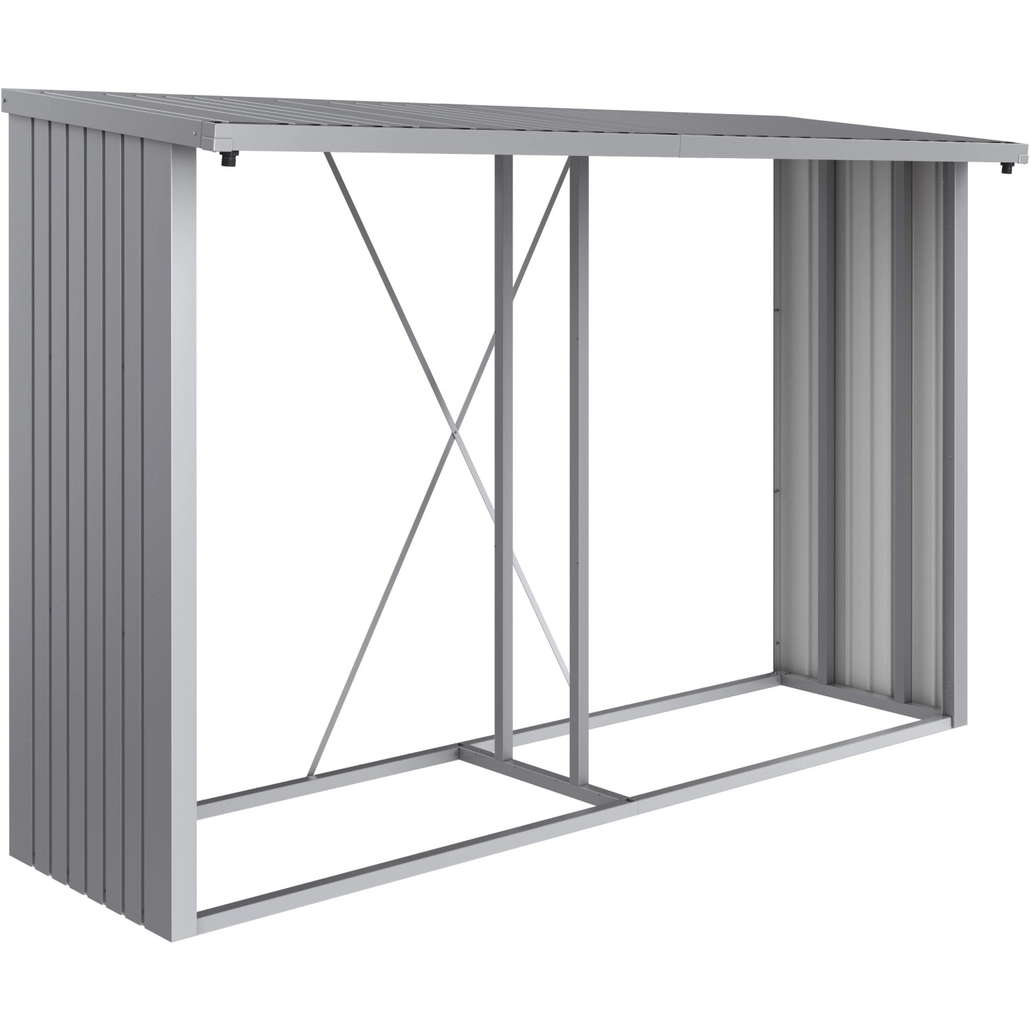 Biohort Kaminholzregal Woodstock 300 Silber-Metallic 199 cm x 286 cm x 70 c günstig online kaufen