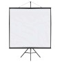 Weiße Beamer Leinwand 81 Zoll mit schwarzem Stativ. Ideal für Heimkino & Präsentationen. 1:1 Format.