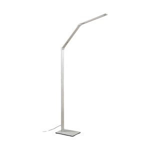 Lucande LED Stehlampe Nicano 9621660 Dimmbar Modern in Alu aus Aluminium 1-flammig Arbeitszimmerleuchte