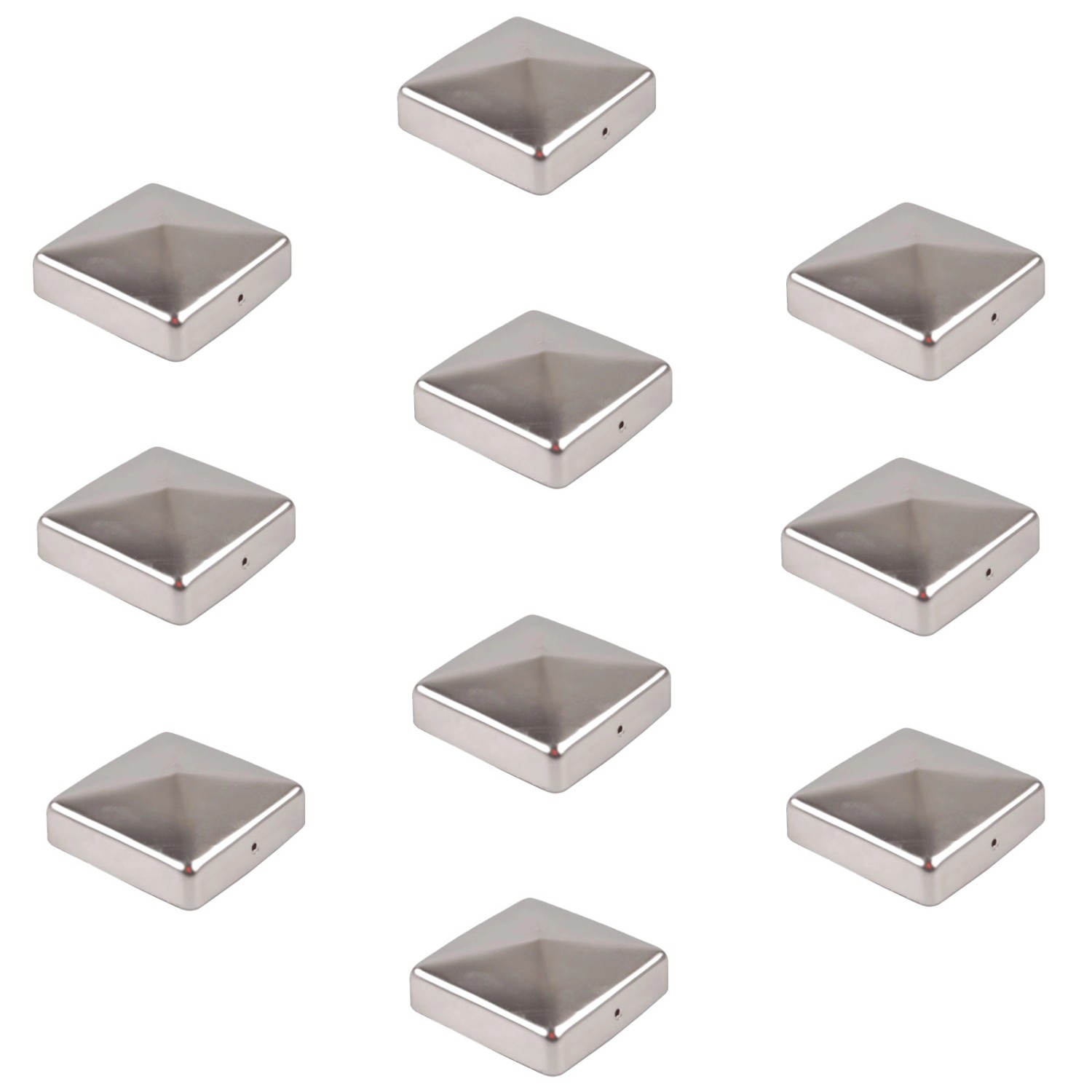 Holmwerk 10x Pfostenkappe Edelstahl 101mm Pyramide Abdeckkappe Für Pfosten günstig online kaufen