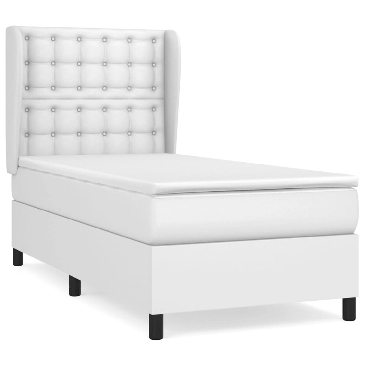 vidaXL Boxspringbett mit Matratze Weiß 90x200 cm Kunstleder1466753 günstig online kaufen