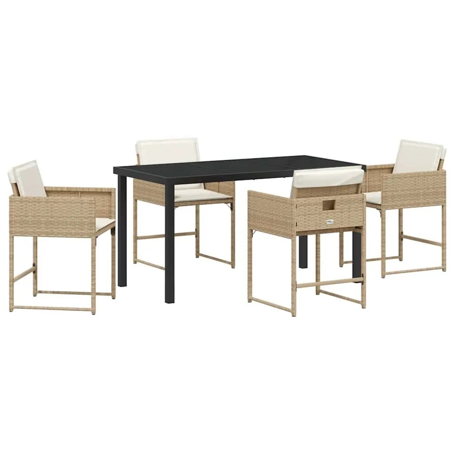 vidaXL Garten Essgruppe 5-Tlg Beige Poly-Rattan 3380730 günstig online kaufen