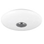 Weiße Reality LED Deckenleuchte Musica mit Bluetooth Lautsprecher, 58 cm Durchmesser.
