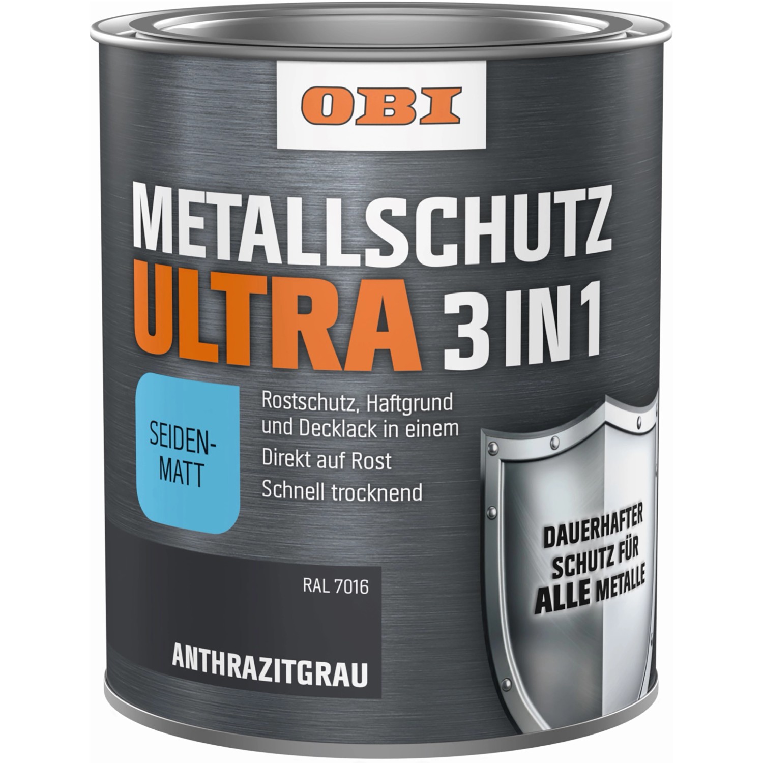 OBI Metallschutzlack Ultra Seidenmatt Anthrazitgrau 375 ml