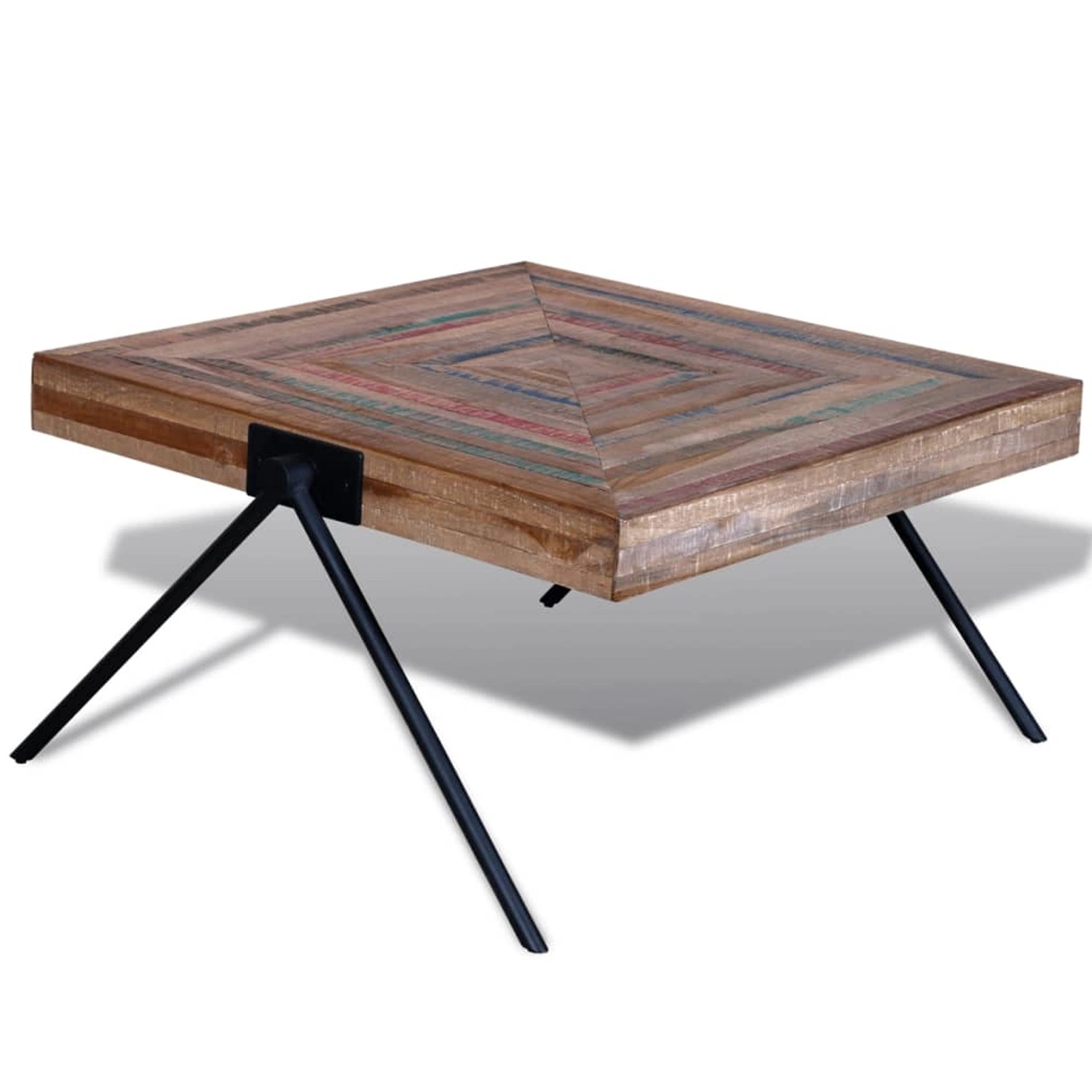 vidaXL Couchtisch mit V-Beinen Altholz Teak 241712
