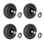 4er Set TRUTZHOLM Sackkarrenräder 260x85mm, luftbereift mit schwarzer Felge und Kugellager.
