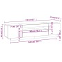 Weißer vidaXL TV-Schrank 160x35x40 cm. Detaillierte Maße des TV-Möbels mit Fächern.