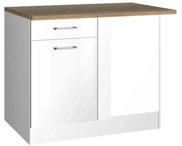 Küchen-Eckschrank Weiß/Weiß Hochglanz bei Mailand 110 kaufen cm Held Möbel OBI