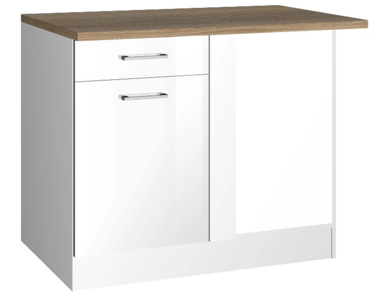 Held Möbel Küchen-Eckschrank Mailand bei 110 Weiß/Weiß Hochglanz cm OBI kaufen