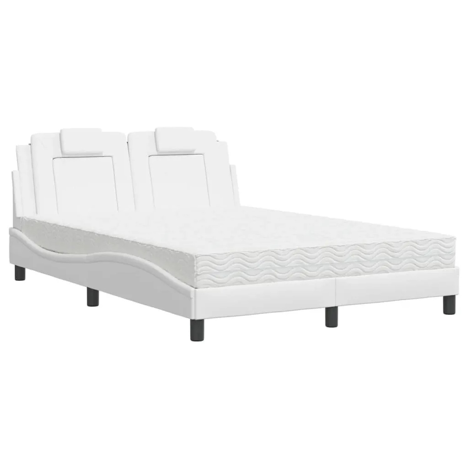 vidaXL Bett Viana mit Matratze Weiß 140x200 cm Kunstleder 3208797