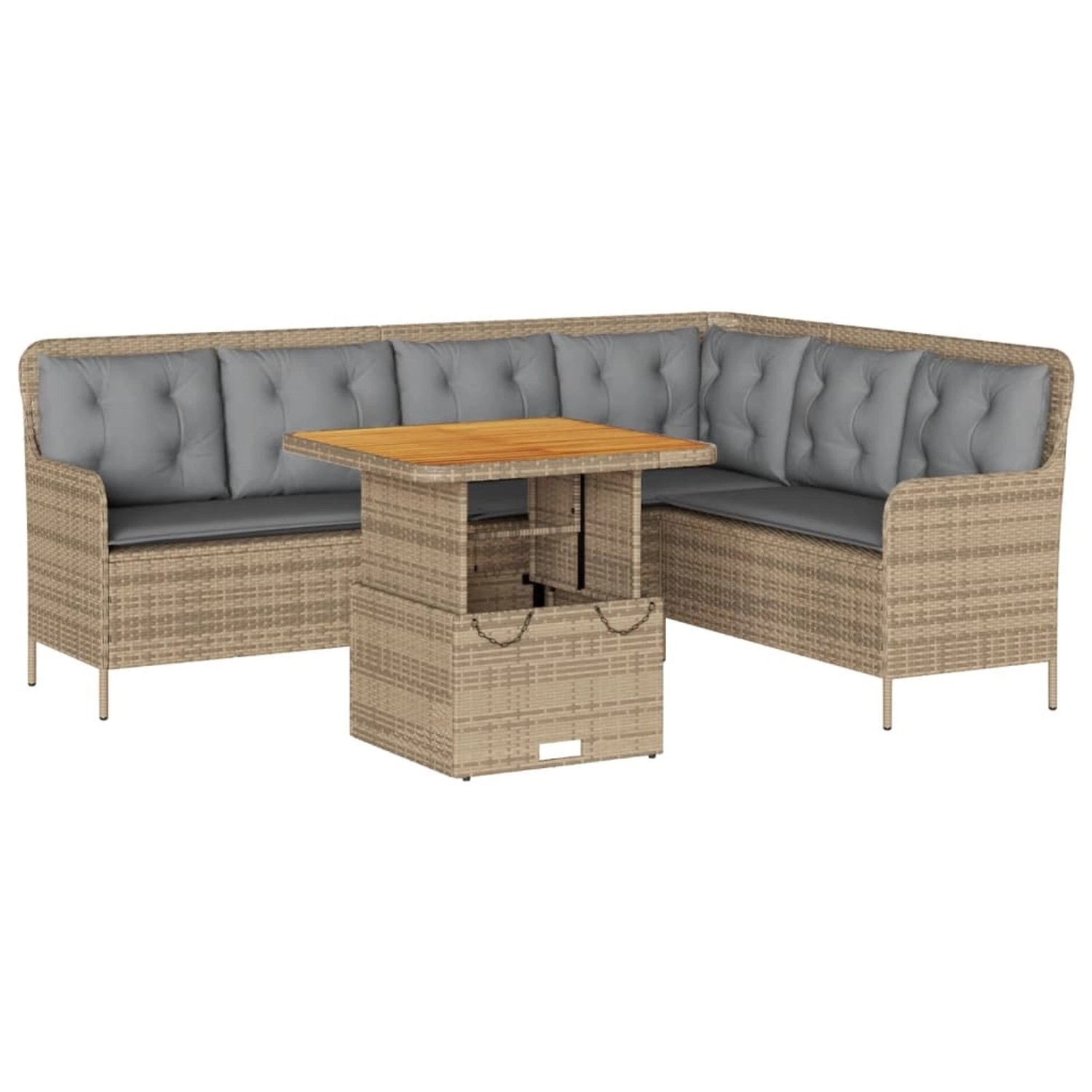 vidaXL 2-Tlg Garten-Sofagarnitur mit Kissen Beige Poly Rattan 3262081 günstig online kaufen