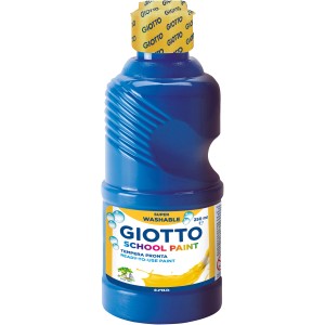 Blaue Giotto Schulmalfarbe, super auswaschbar, 250 ml Flasche.