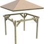 Karibu Pavilloncarport Vigo 1 aus Holz mit stabiler Dachkonstruktion und soliden Pfosten.